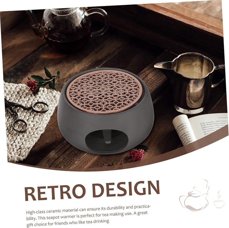 Japanese Style Ceramic Tea Warmer with Tealight Holder Portable Elegant Design for Home Office - Image 4